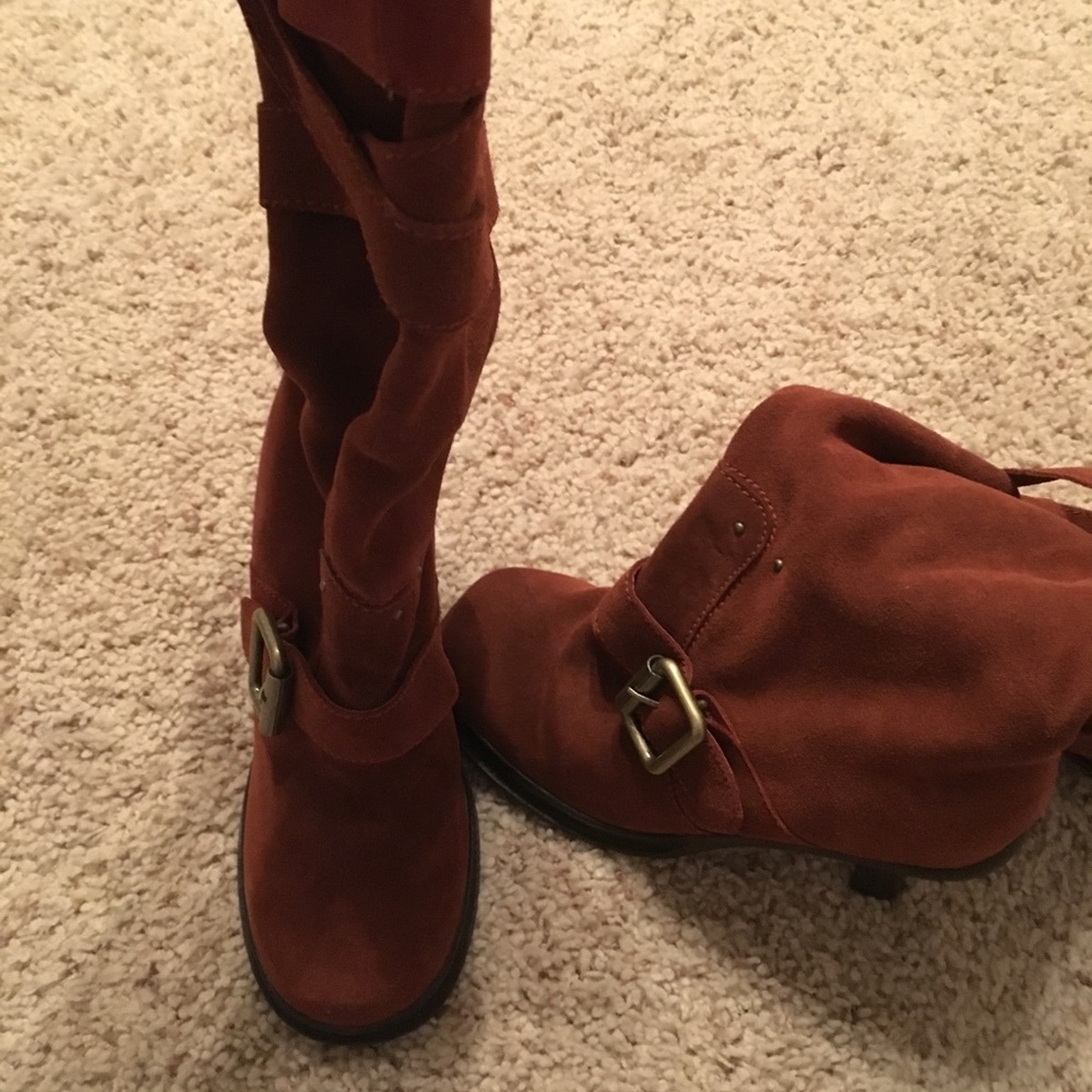 Rust Suede Boots - Picture 3 of 4